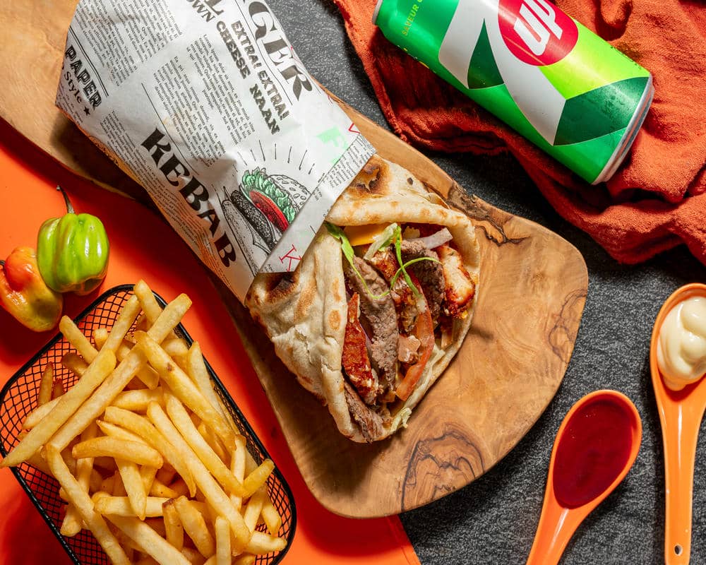 Naan Tenders Steak - Sandwich naan viande halal Créteil